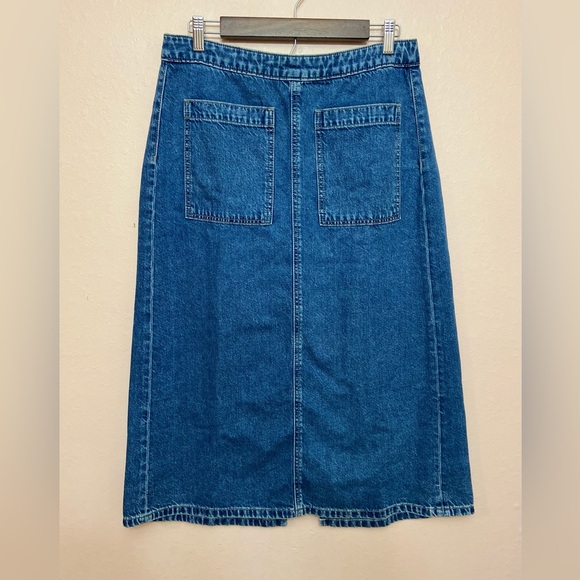 LOFT Petite Denim Patch Pocket Midi Skirt - Picture 4 of 9